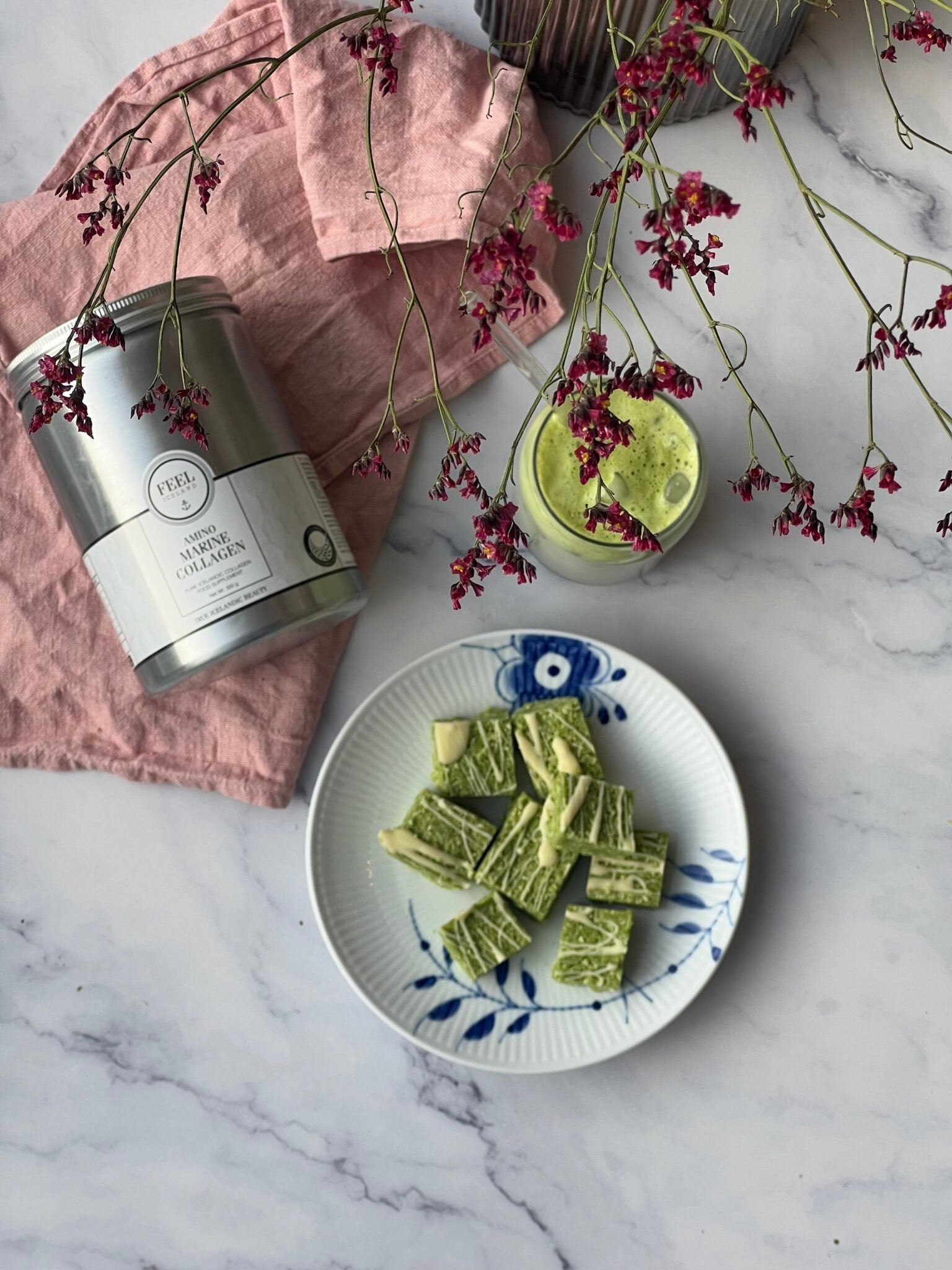 Matcha & kollagen bitar Jönu